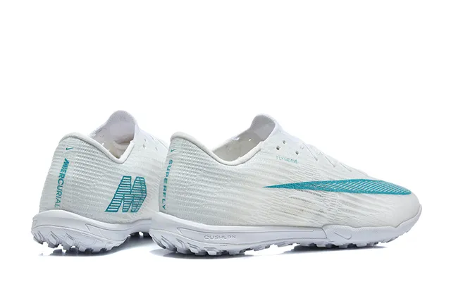 Nike White Blue Flyknit Upper Low-Profile Silhouette Turf Soccer Shoes 5