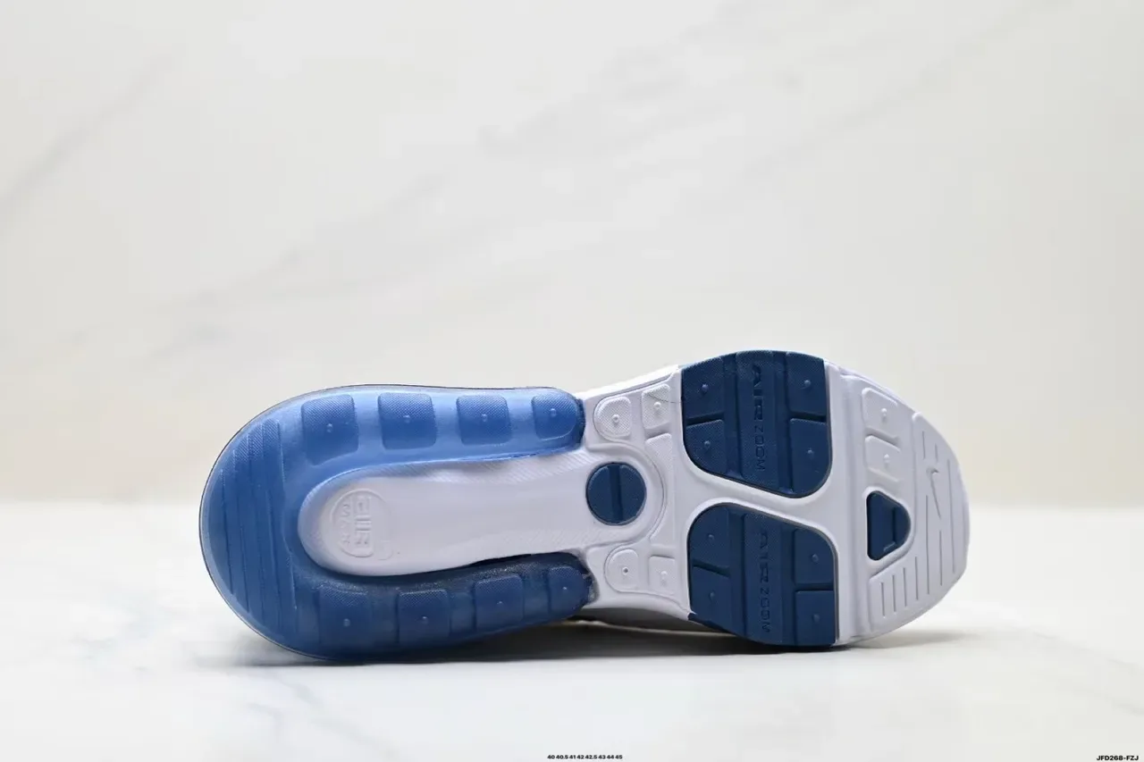 Nike chaussures lifestyle blanches et bleues à tige en maille perforée visible unité Air Zoom 2