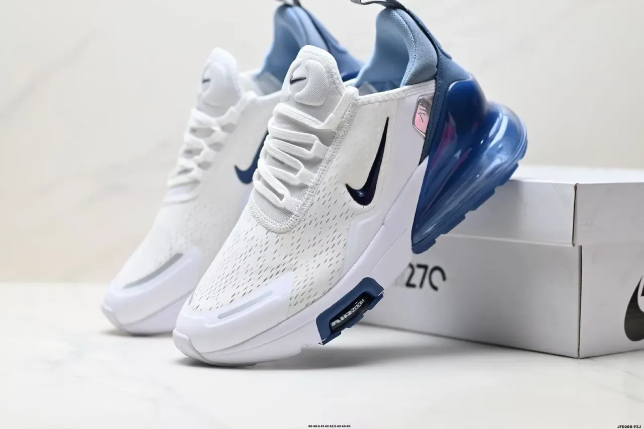 Nike chaussures lifestyle blanches et bleues à tige en maille perforée visible unité Air Zoom 3