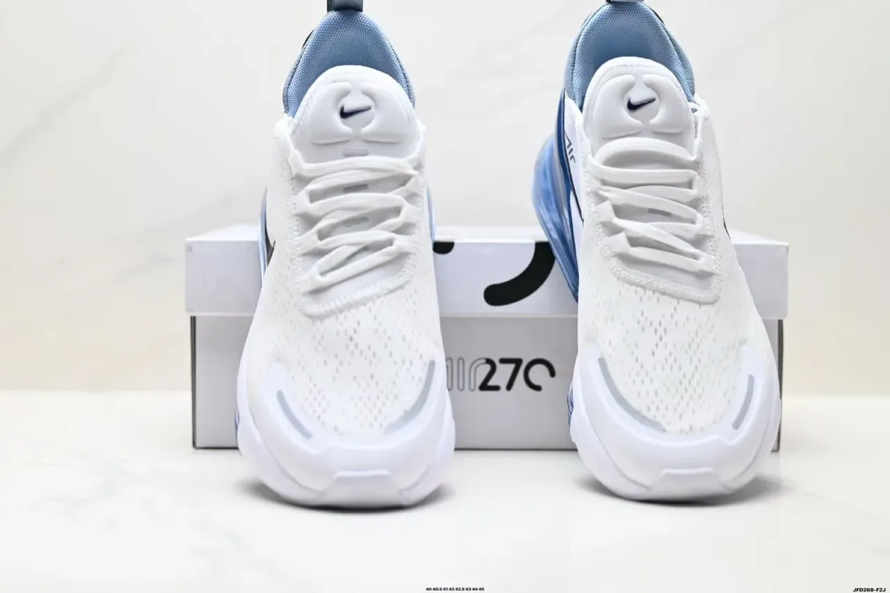Nike chaussures lifestyle blanches et bleues à tige en maille perforée visible unité Air Zoom 4