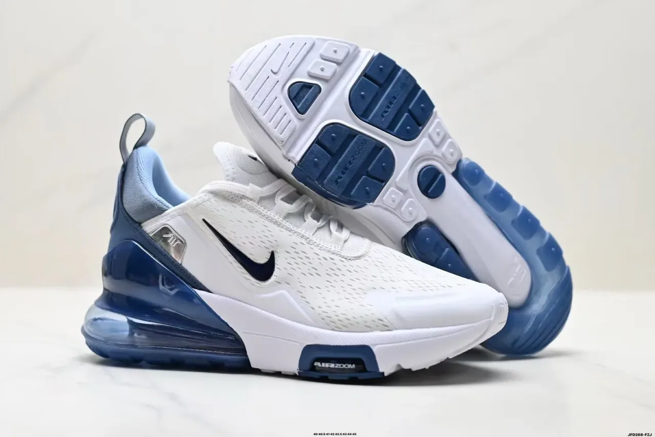 Nike chaussures lifestyle blanches et bleues à tige en maille perforée visible unité Air Zoom 6