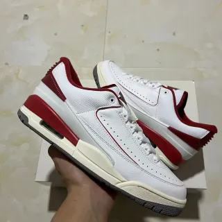 Nike Blanc Rouge Low-Top Perforé Cuir Supérieur Lifestyle Sneakers
