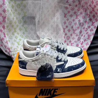 Nike x Louis Vuitton Dunk Low Blanco y Navy Monogram Lifestyle Sneakers