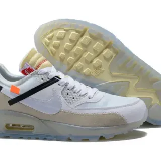 Nike x Off-White Air Max 90 أبيض بيج سولا شفافة أحذية أسلوب حياة