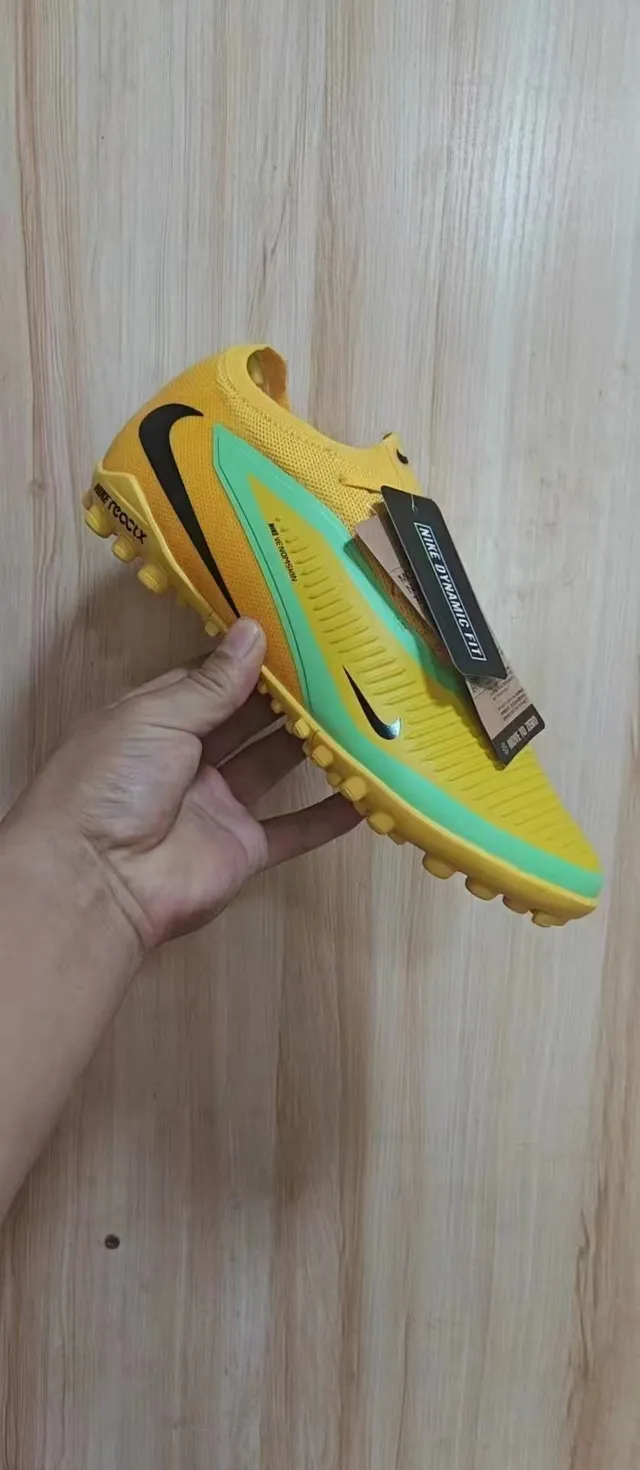 Nike أحذية كرة القدم عشب اصطناعي أصفر أخضر منخفض القطعة العلوية الصناعية قفص الأمامي المضلع 8