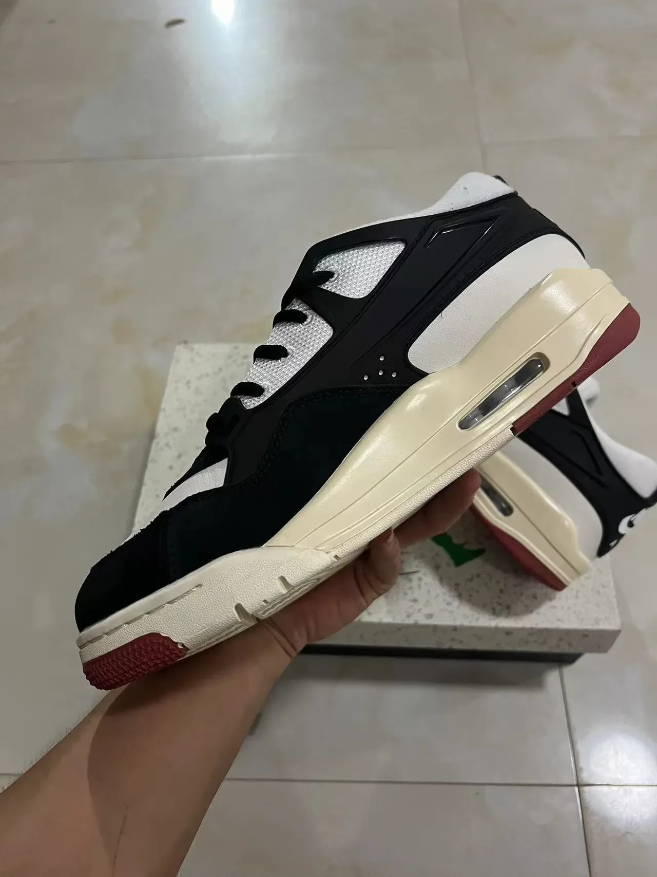 耐克 Zoom 2K 黑白奶油红厚底运动鞋 5