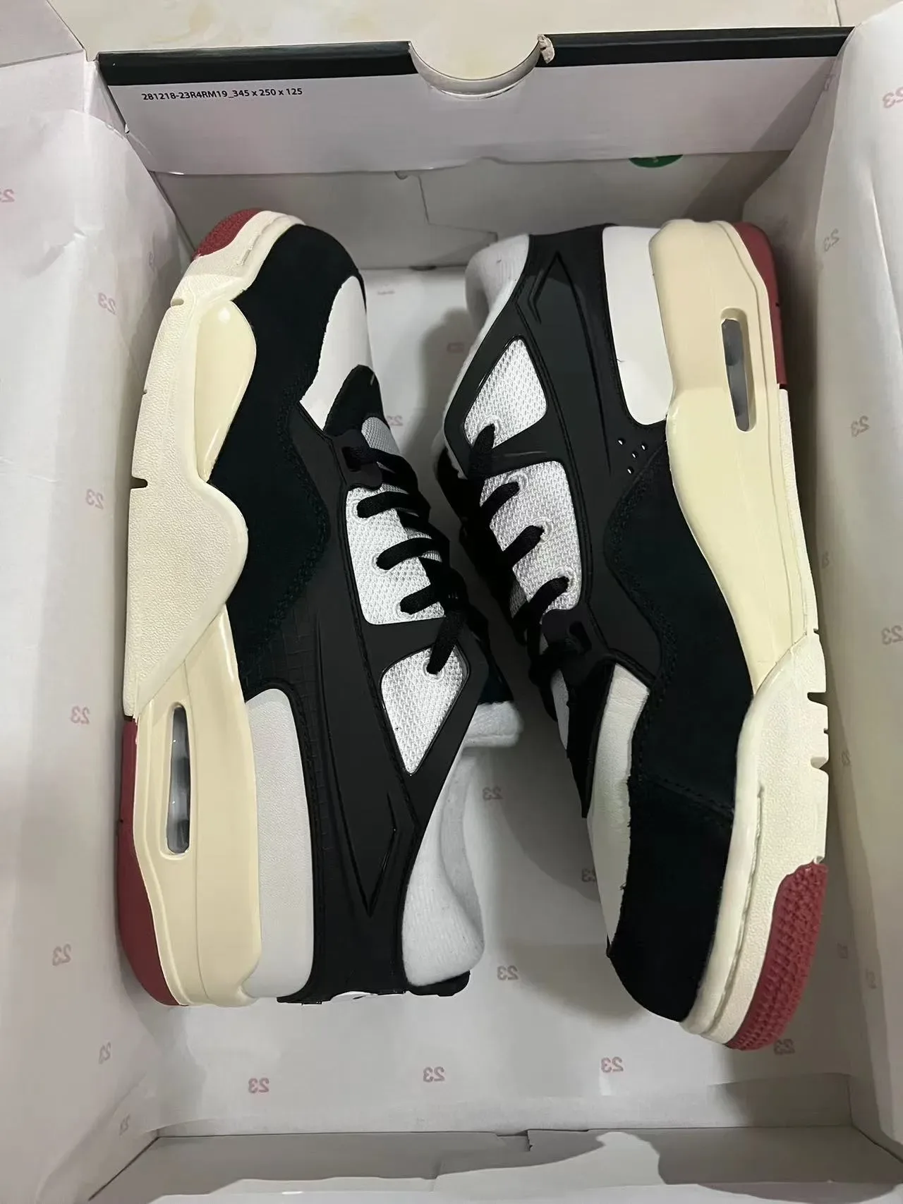 耐克 Zoom 2K 黑白奶油红厚底运动鞋 9