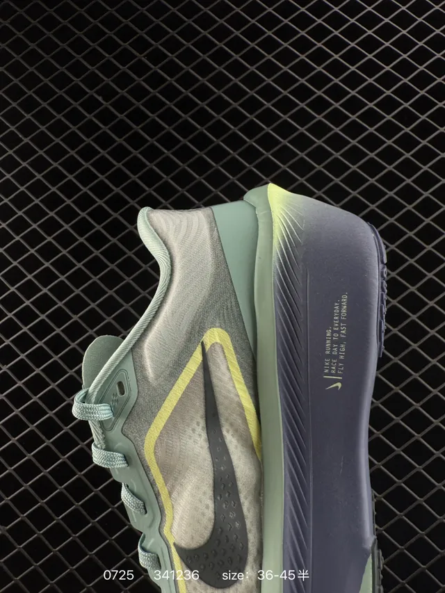 Nike ZoomX Verde Amarelo Mesh Superior Meia Sola Tênis de Corrida 6