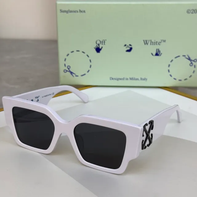 Off-White Angular Geometric Black Frame Yellow Lens Sunglasses 4