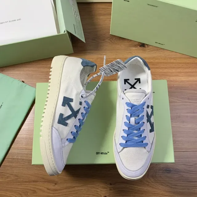Off-White Arrow Blue Canvas Upper Diagonal Logo Lifestyle Sneakers 4