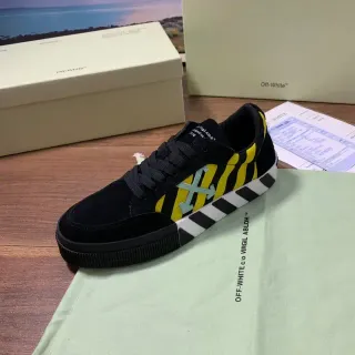 Off-White Black and Yellow Striped Arrow Logo Lifestyle Sneakers