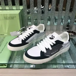 Off-White Black Low-Top Panelled Construction Lifestyle Sneakers