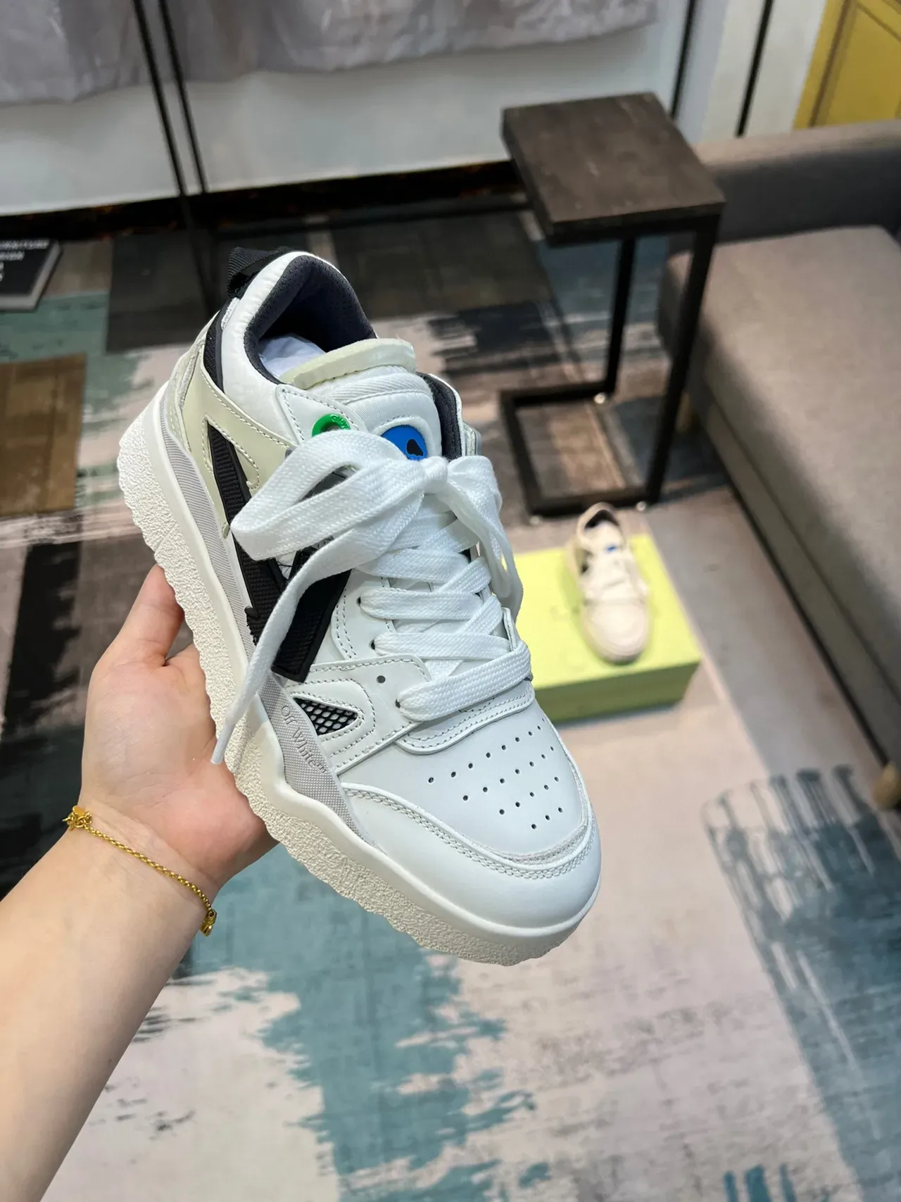Off-White Black Low-Top Perforated Toe Lifestyle Sneakers 6