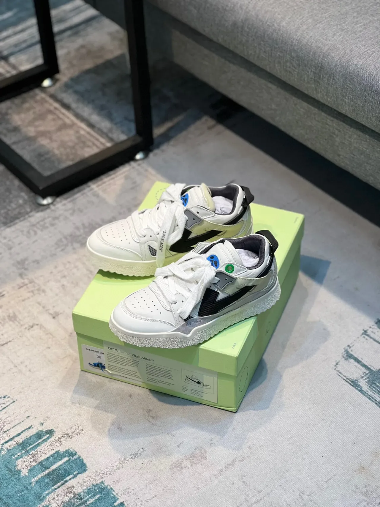 Off-White Black Low-Top Perforated Toe Lifestyle Sneakers 7