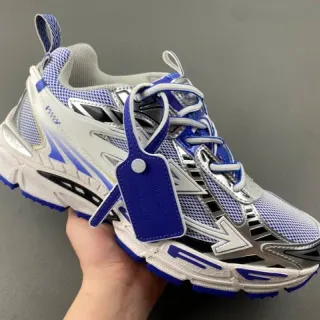 Off-White Blue Industrial Deconstructed Mesh-Synthetic Hybrid Upper Chunky Sneakers