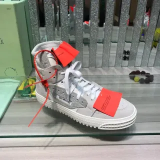 Off-White Gray High-Top Industrial Zip-Tie Lifestyle Sneakers