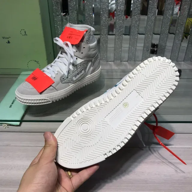 Off-White Gray High-Top Industrial Zip-Tie Lifestyle Sneakers 2