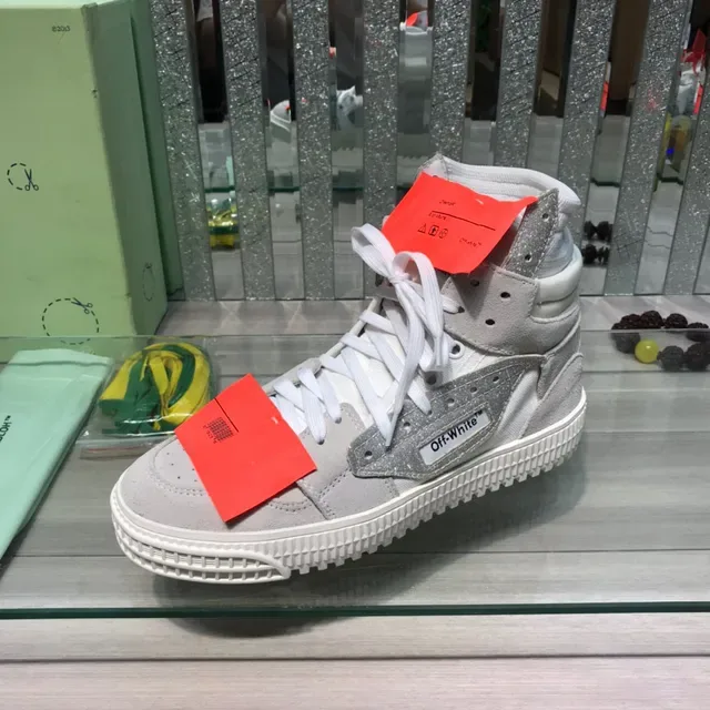 Off-White Gray High-Top Industrial Zip-Tie Lifestyle Sneakers 4