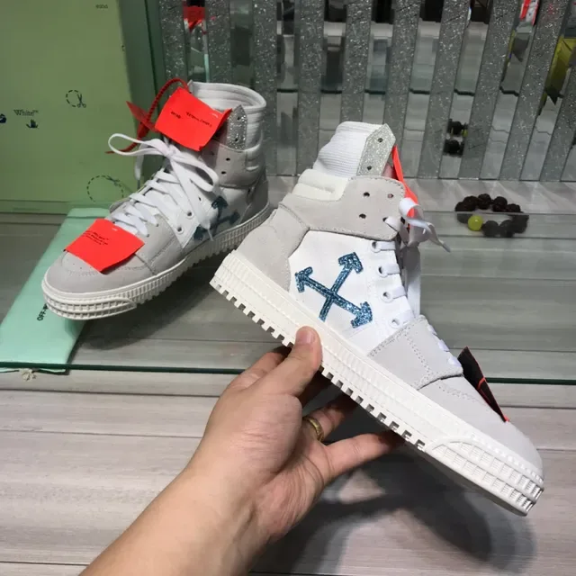 Off-White Gray High-Top Industrial Zip-Tie Lifestyle Sneakers 5