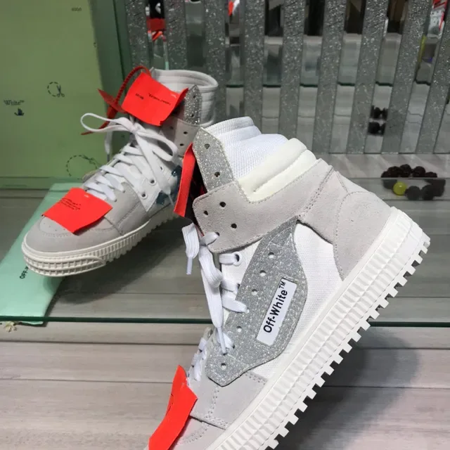 Off-White Gray High-Top Industrial Zip-Tie Lifestyle Sneakers 6