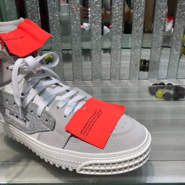 Off-White Gray High-Top Industrial Zip-Tie Lifestyle Sneakers 7