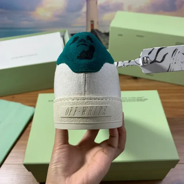 Off-White Green Canvas Upper Diagonal Arrow Logo Lifestyle Sneakers 6