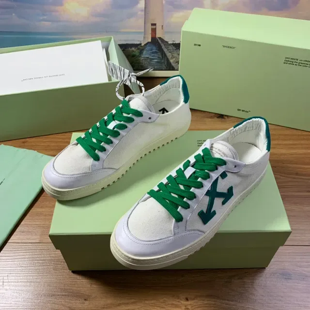Off-White Green Canvas Upper Diagonal Arrow Logo Lifestyle Sneakers 7