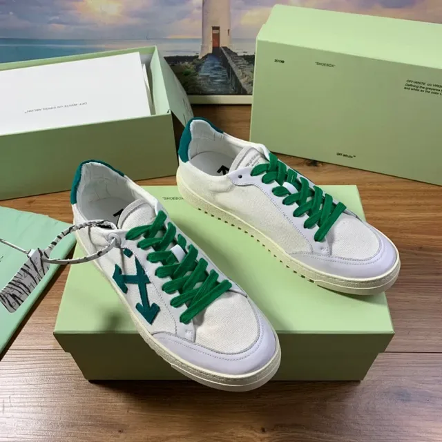 Off-White Green Canvas Upper Diagonal Arrow Logo Lifestyle Sneakers 8