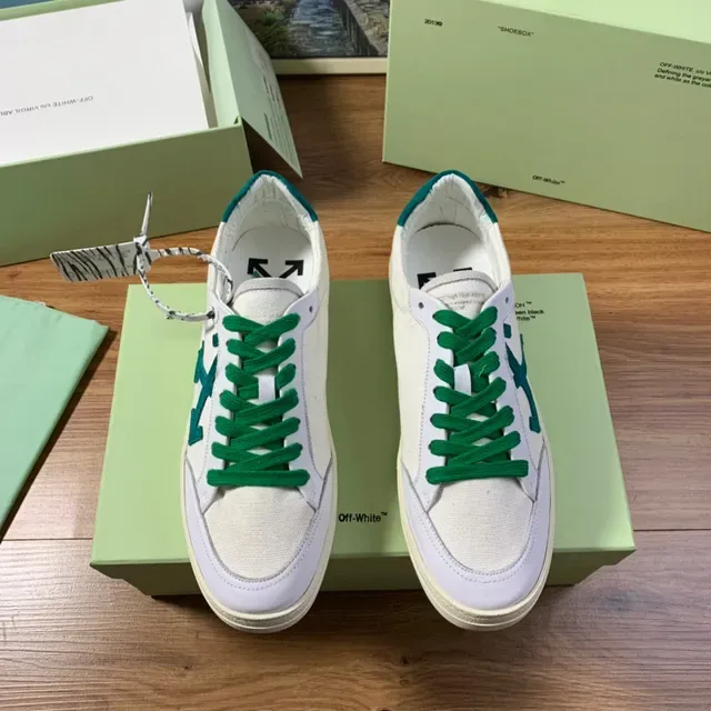 Off-White Green Canvas Upper Diagonal Arrow Logo Lifestyle Sneakers 9