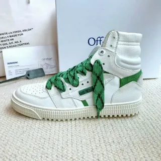 Off-White New Low Vulcanized White Green Lifestyle Sneakers