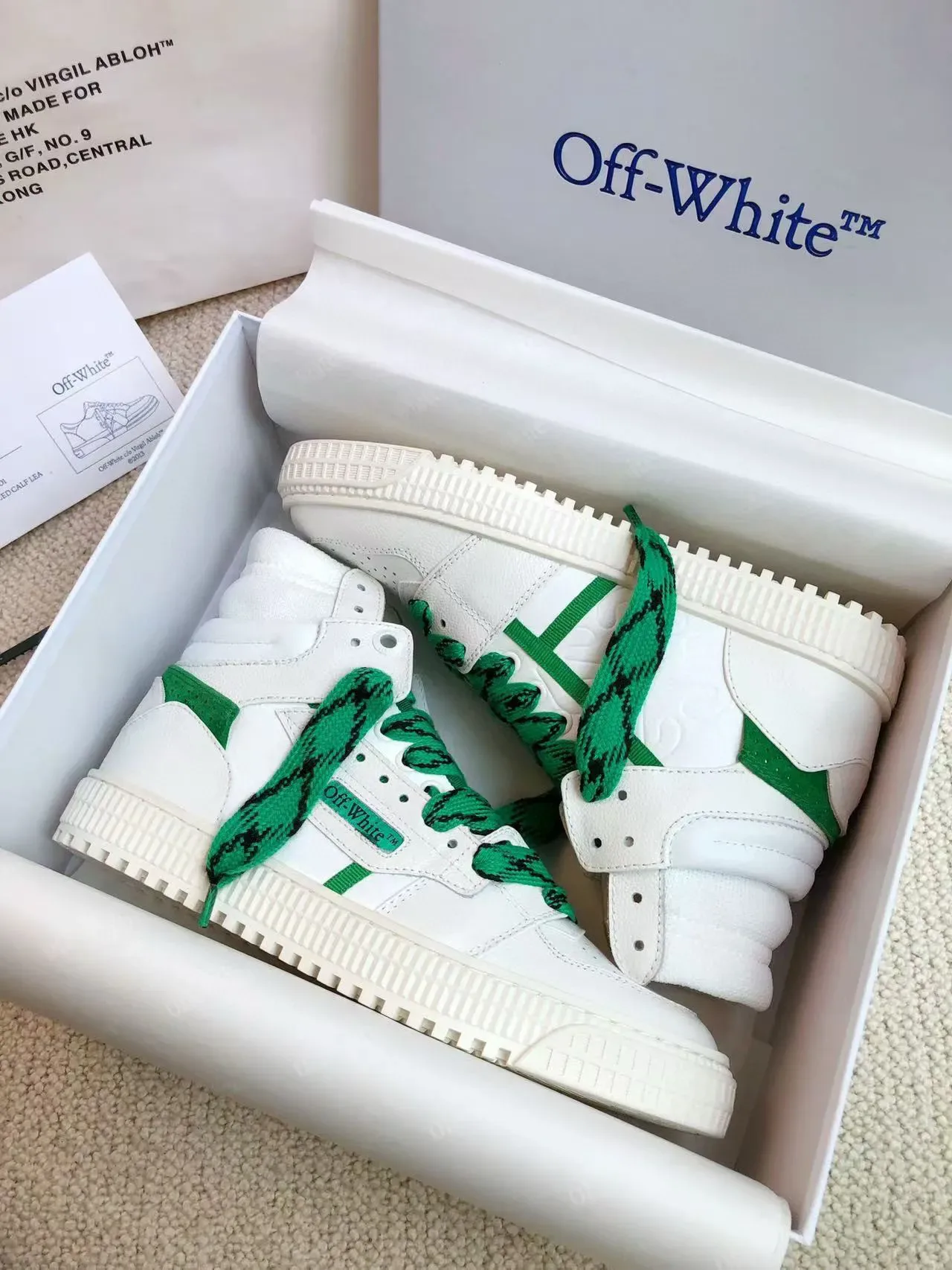 Off-White 新低 硫化 白绿色 生活运动鞋 2