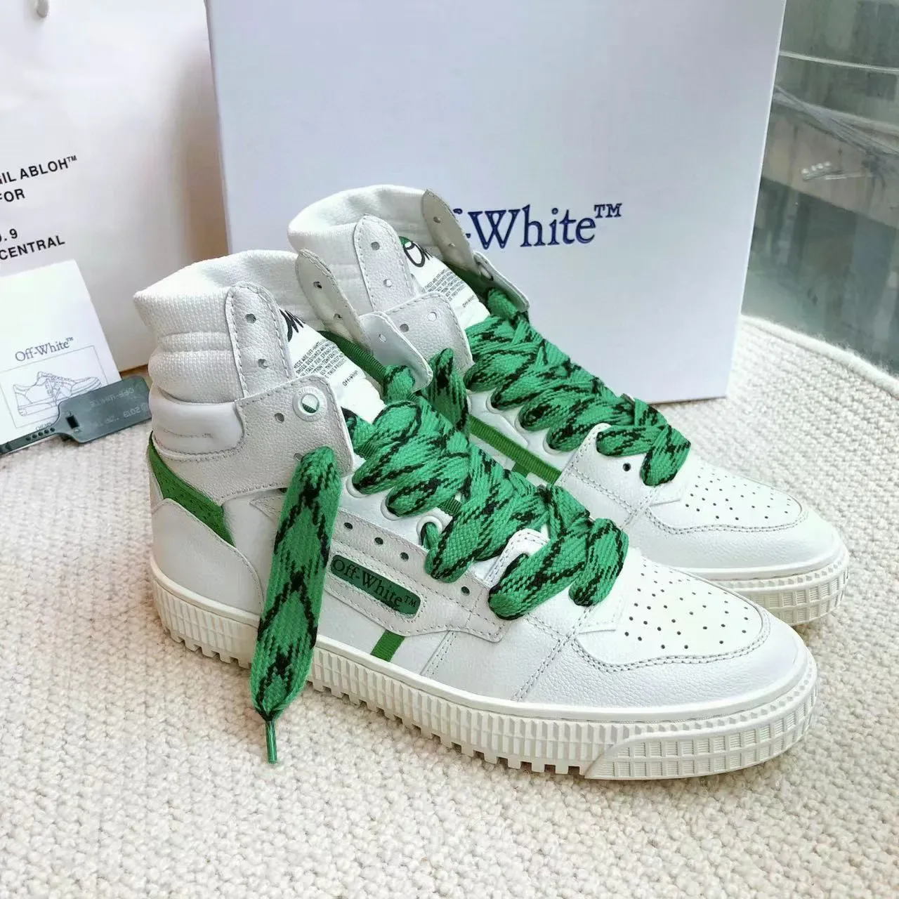 Off-White 新低 硫化 白绿色 生活运动鞋 4