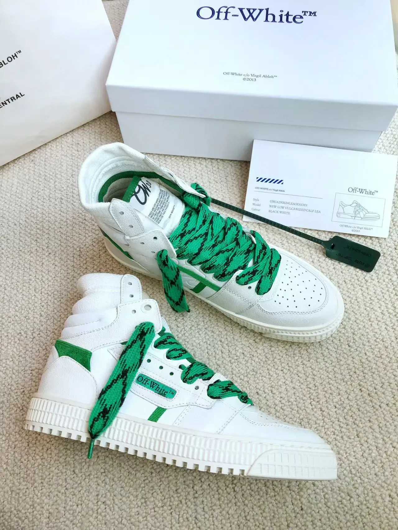 Off-White 新低 硫化 白绿色 生活运动鞋 5