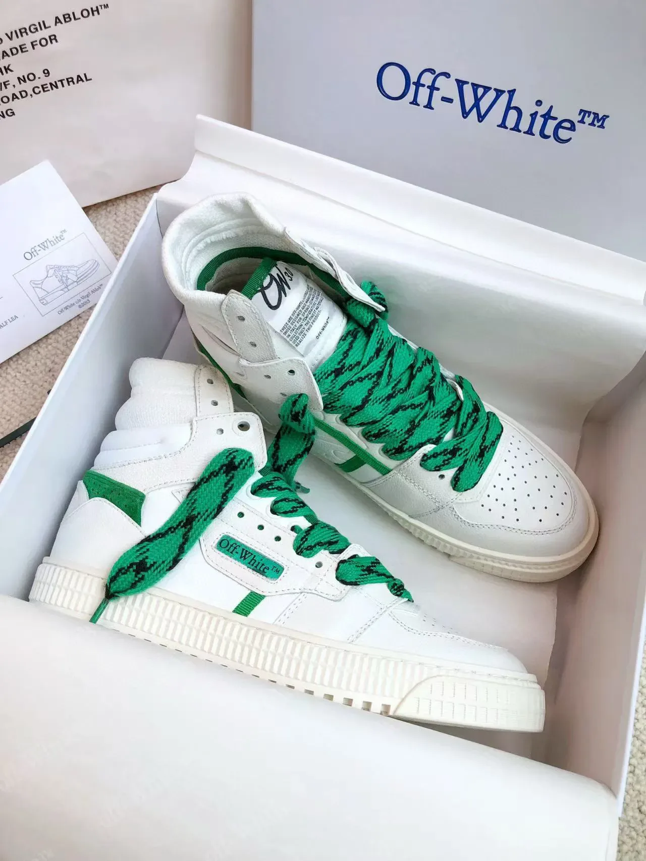 Off-White 新低 硫化 白绿色 生活运动鞋 7
