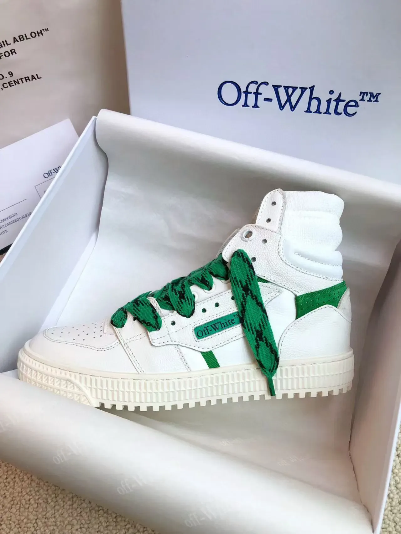 Off-White 新低 硫化 白绿色 生活运动鞋 8