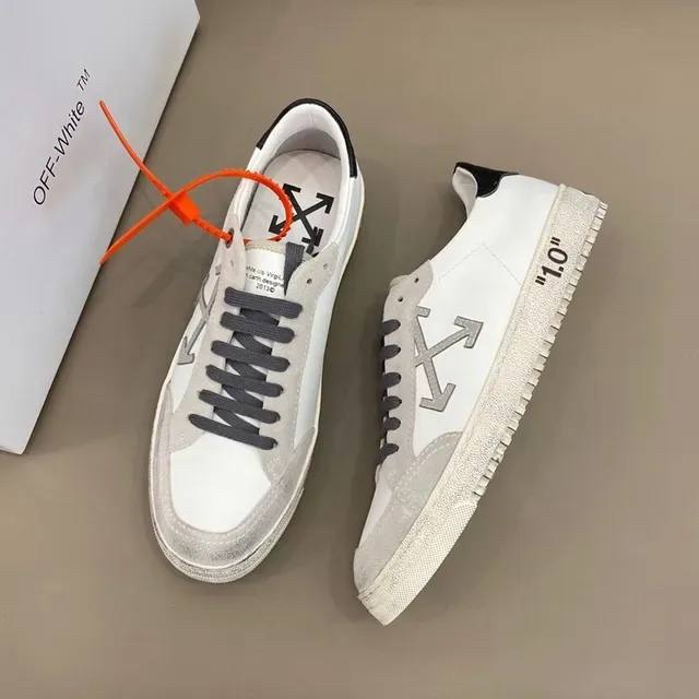 Off-White The Ten सफेद भूरा तीर चिह्न जीवनशैली स्नीकरज़ 7