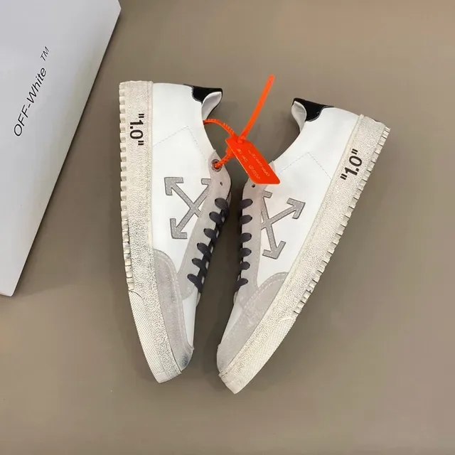 Off-White The Ten सफेद भूरा तीर चिह्न जीवनशैली स्नीकरज़ 8