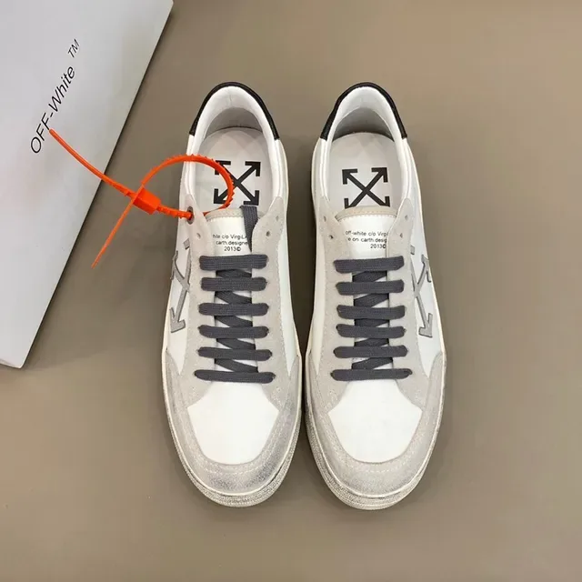 Off-White The Ten सफेद भूरा तीर चिह्न जीवनशैली स्नीकरज़ 9