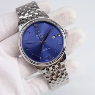 Omega De Ville Blue Sunburst Dial Mechanical Watch