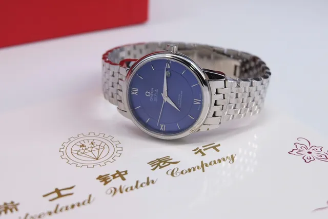 Omega De Ville Esfera Azul Sunburst Reloj Mecánico 3