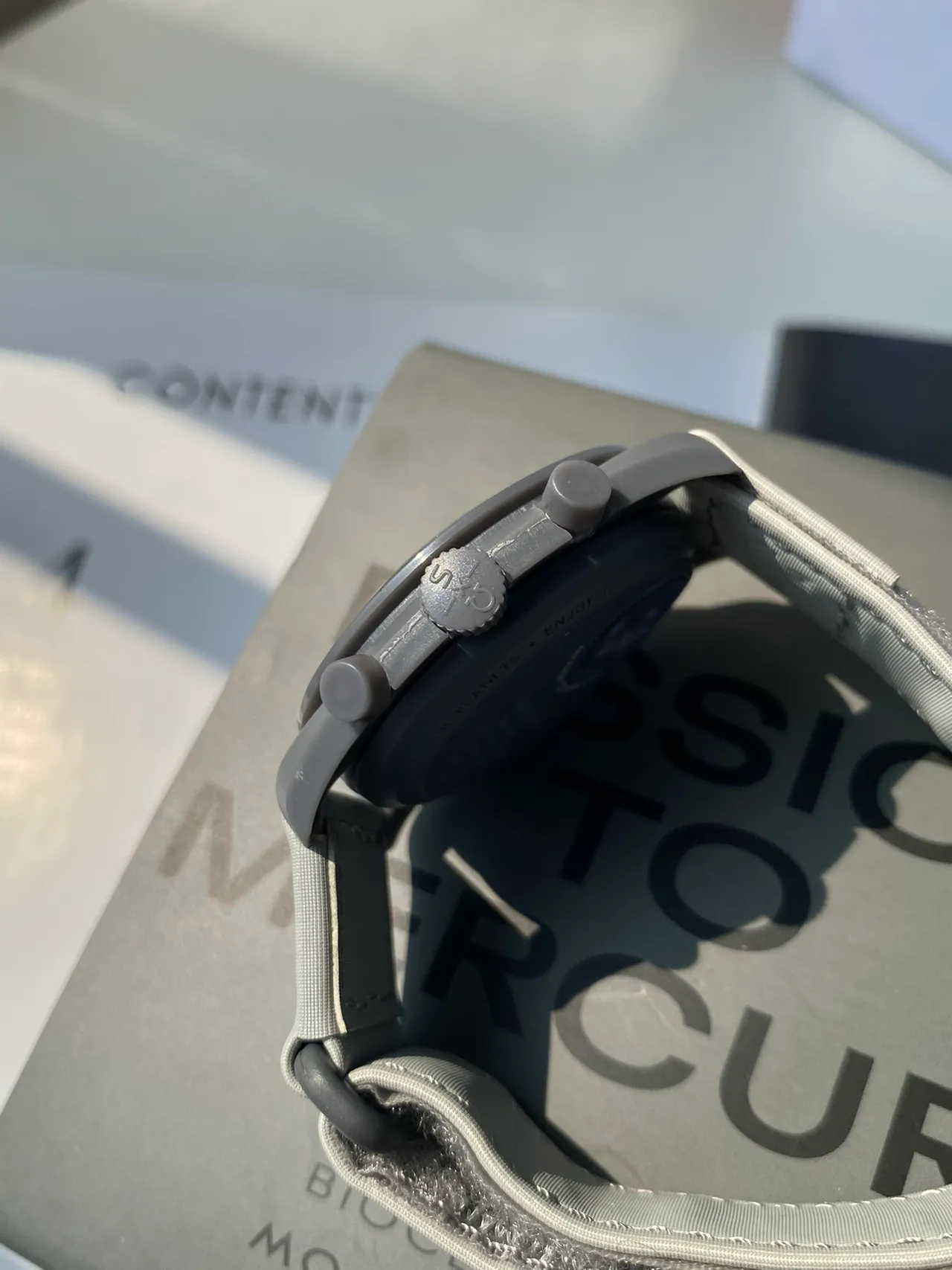 Omega Gray Matte Case Light Rubber Strap Mechanical Watch 2