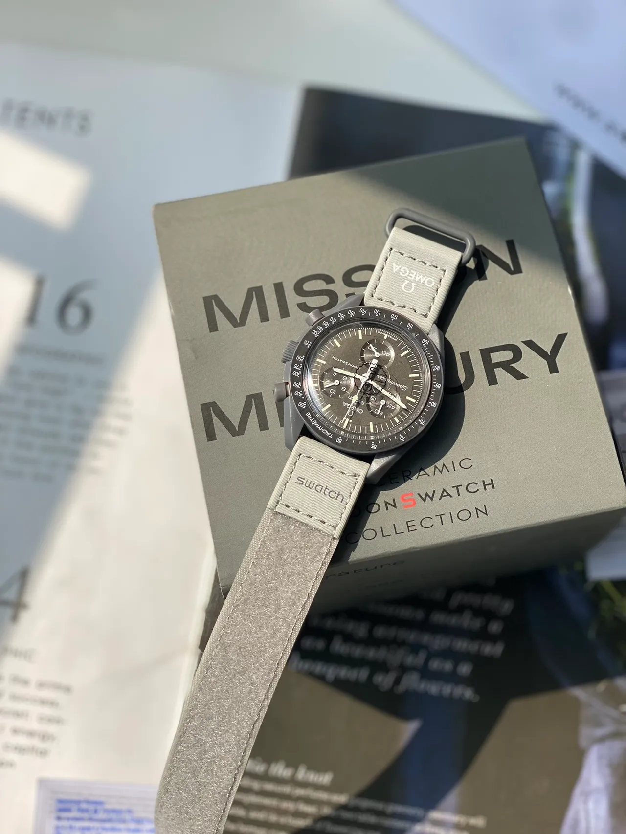 Omega Gray Matte Case Light Rubber Strap Mechanical Watch 3