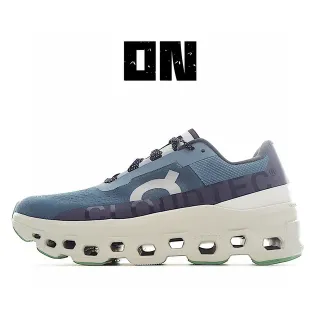 On Cloudmonster Blue Gray White Green दौड़ने की जूते