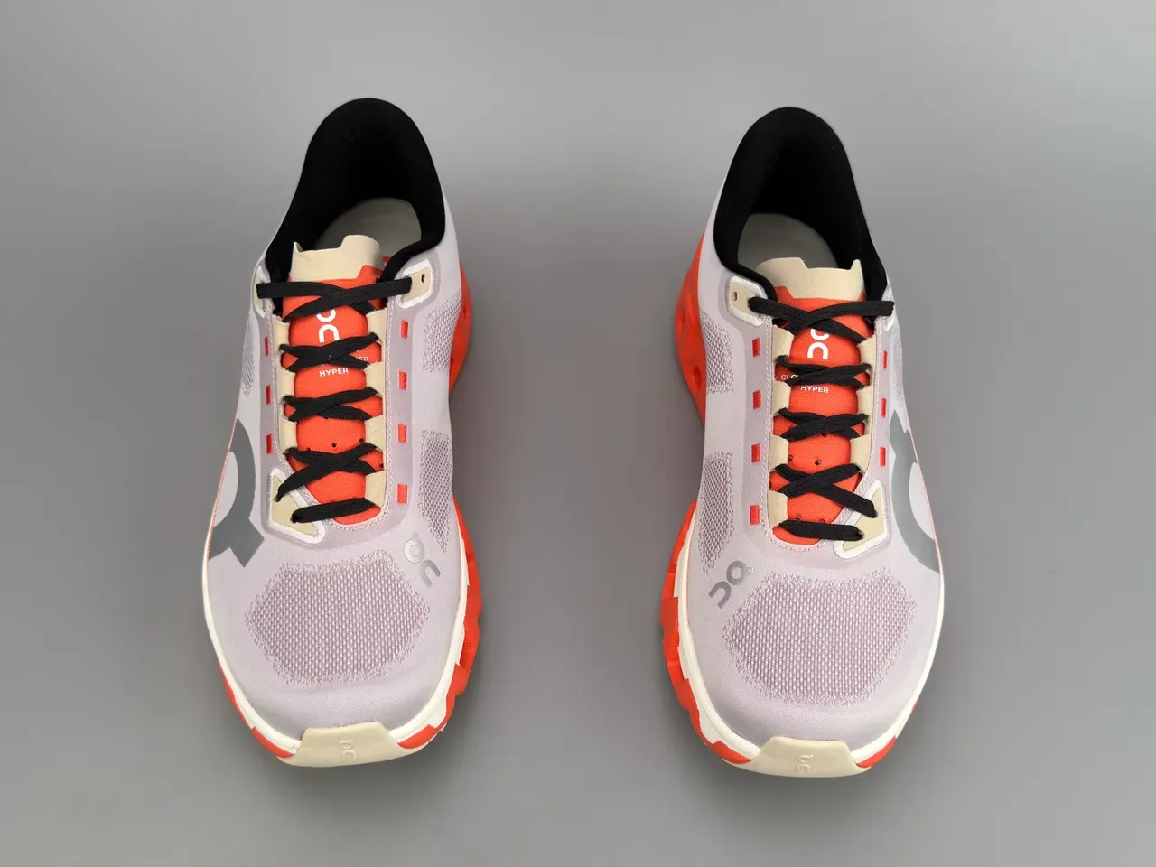 On Cloudmonster Orange Gray Engineered Mesh Upper Open-Cell CloudTec Midsole Sneakers 9