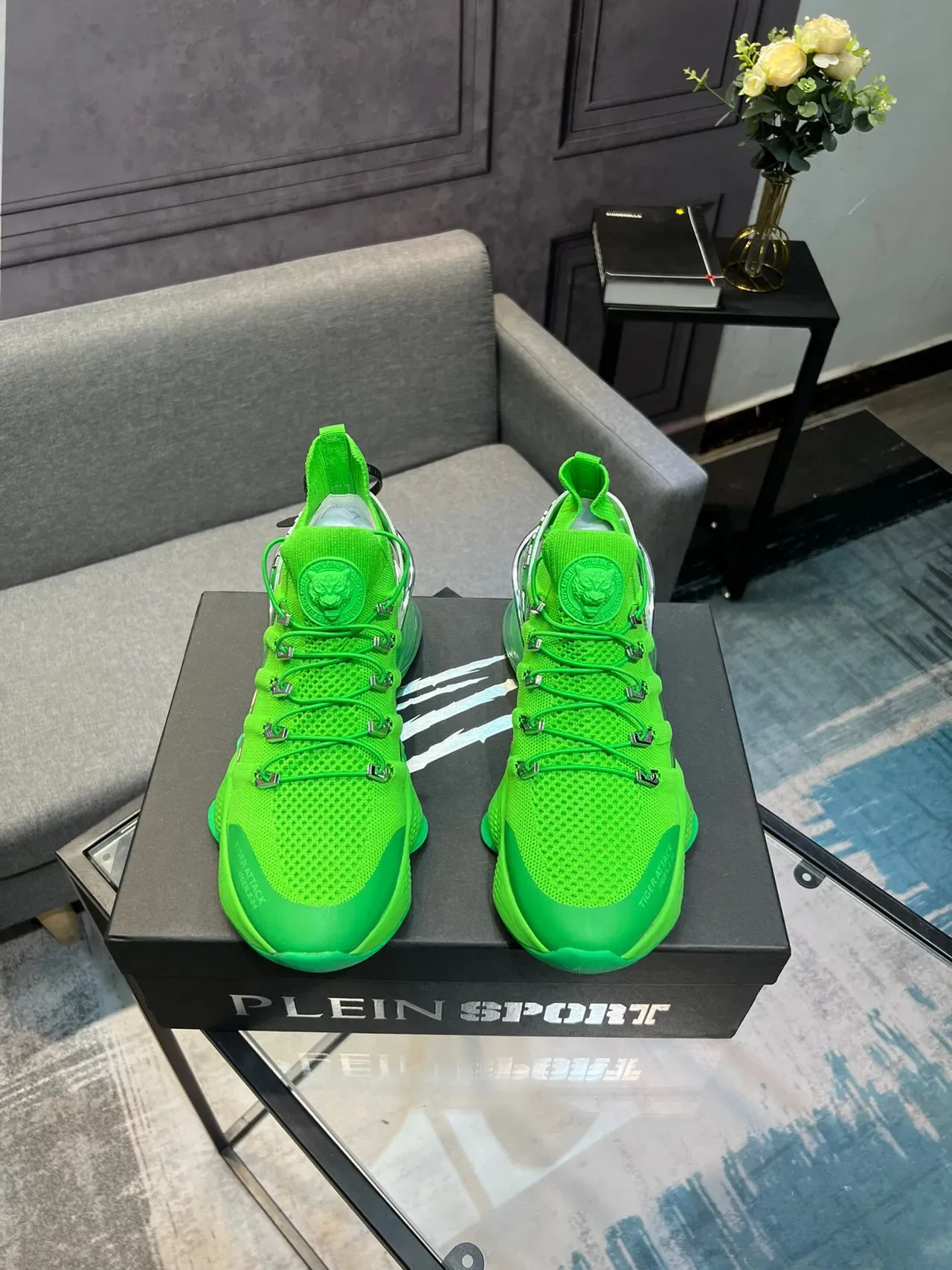 Onitsuka Tiger Attack Sneakers Néon Vert Chunky 2