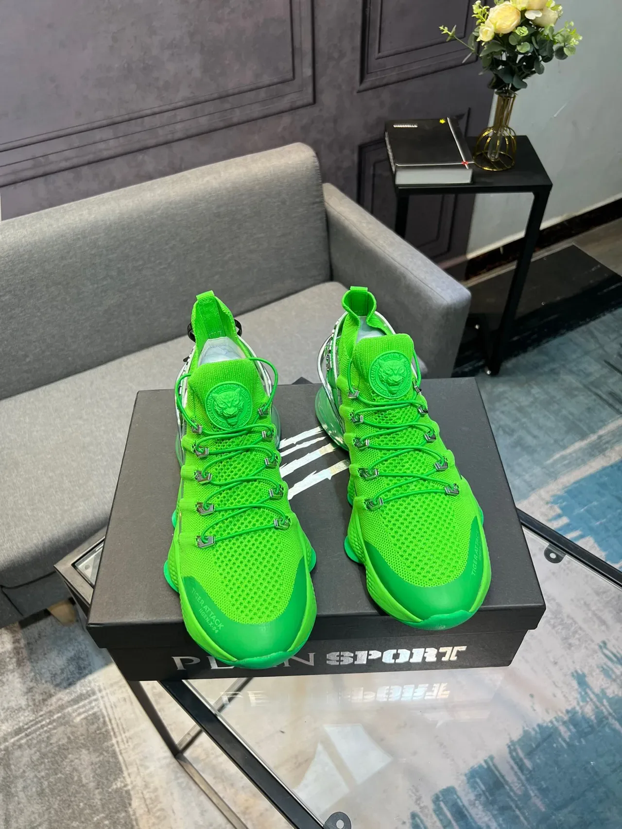 Onitsuka Tiger Attack Sneakers Néon Vert Chunky 5