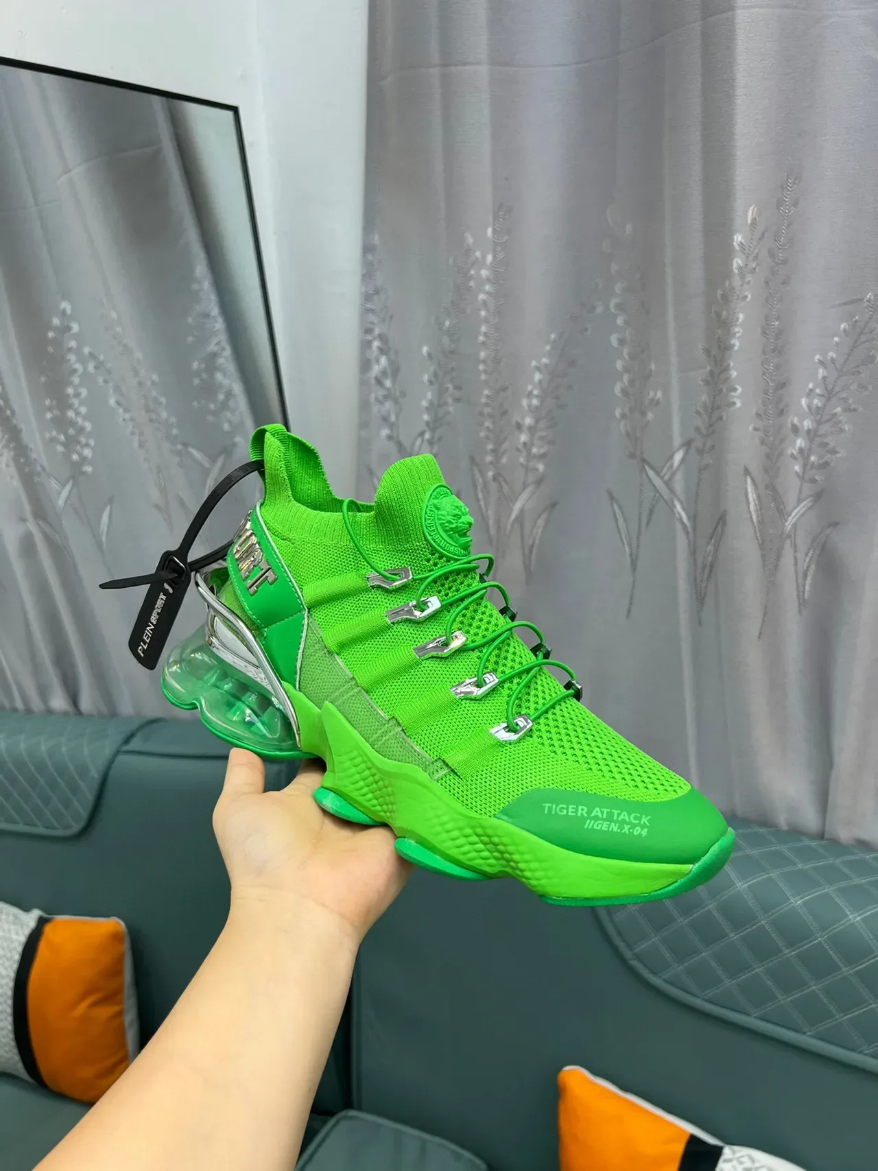 Onitsuka Tiger Attack Sneakers Néon Vert Chunky 6