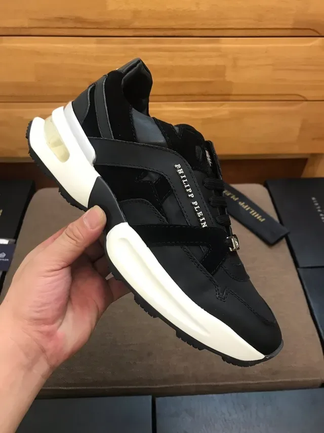 Philipp Plein Active কালো সাদা চামড়া/সিন্থেটিক উপরের অংশ মোটা মিডসোল লাইফস্টাইল স্নিকার 3