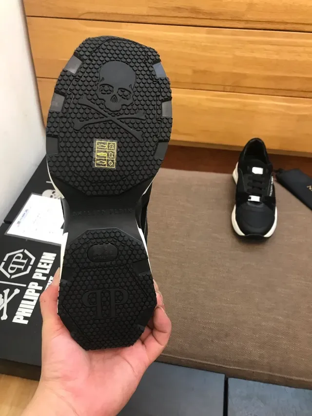Philipp Plein Active কালো সাদা চামড়া/সিন্থেটিক উপরের অংশ মোটা মিডসোল লাইফস্টাইল স্নিকার 4
