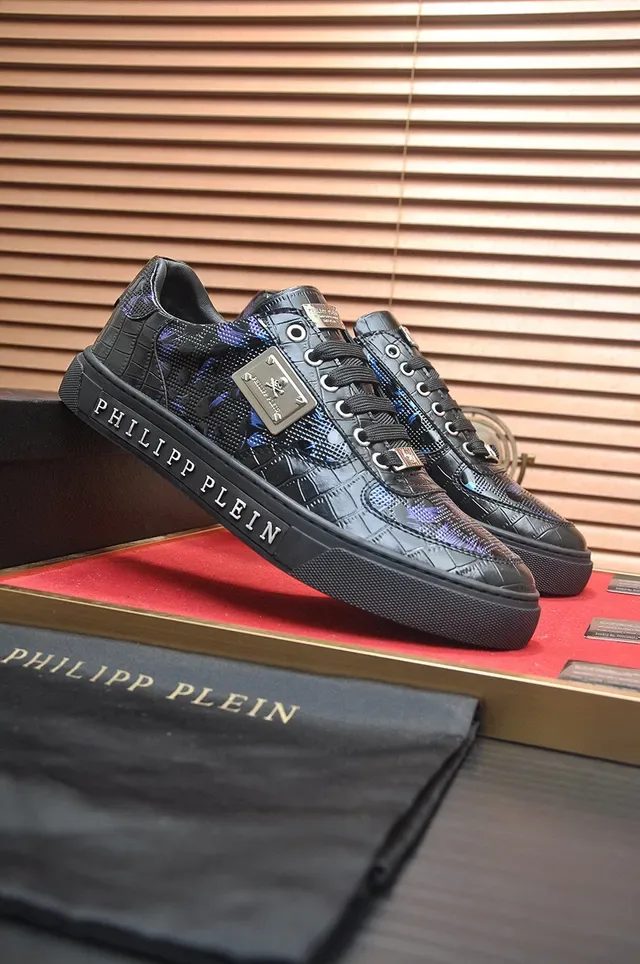 Philipp Plein Noir et Bleu imprimé dragon Chaussures lifestyle 2